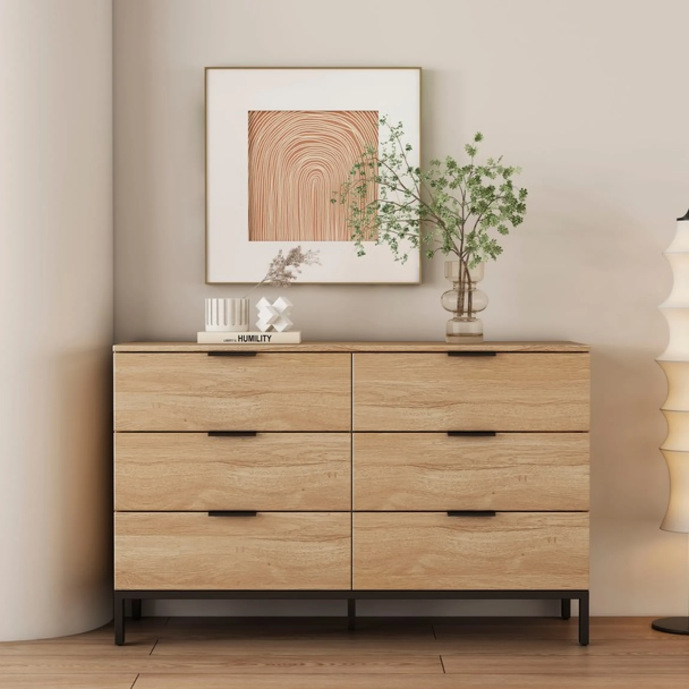 OTTO home Kommode »Jorinde« Melaminoberfläche, flexibler Stauraum und robustes Metallgestell