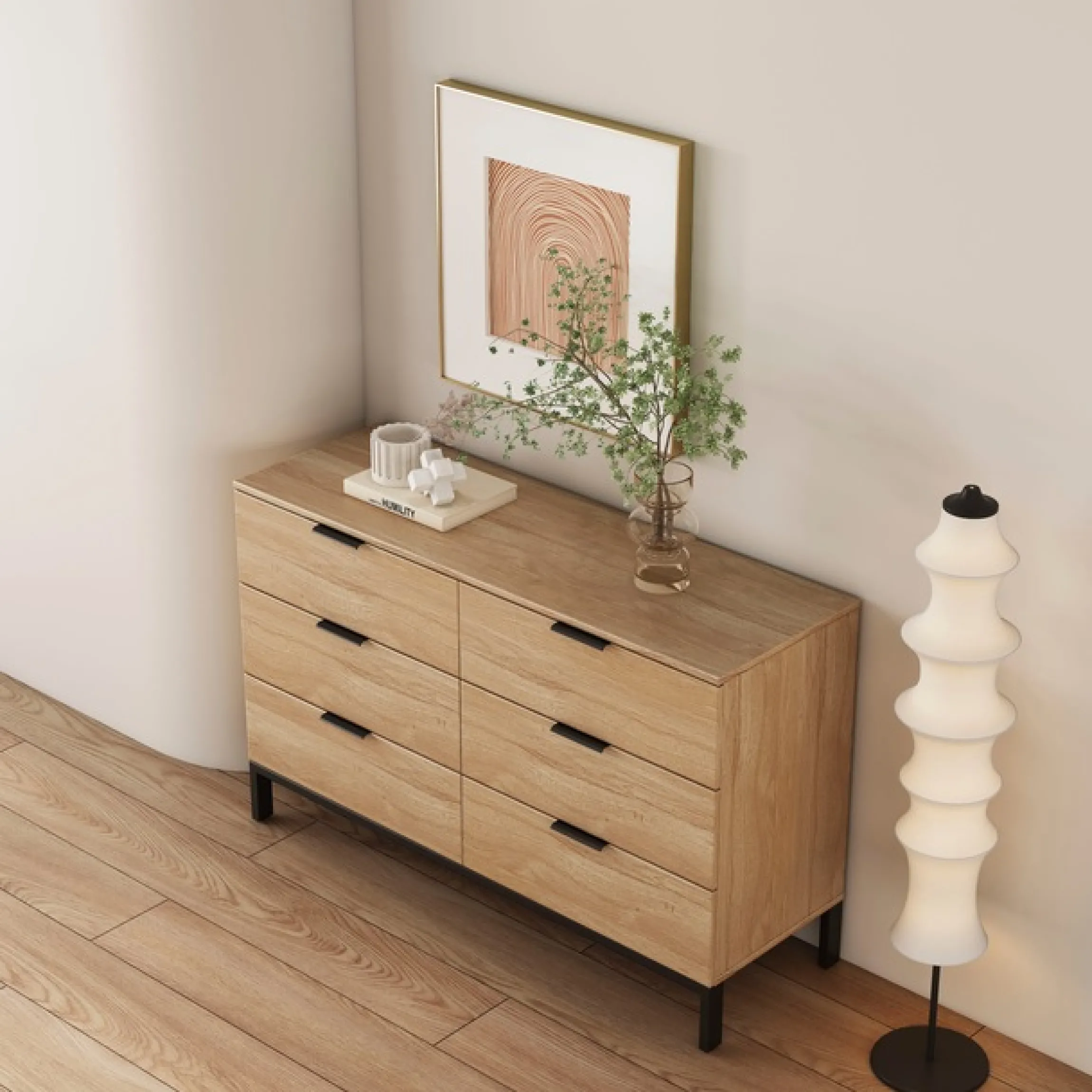 OTTO home Kommode »Jorinde« Melaminoberfläche, flexibler Stauraum und robustes Metallgestell