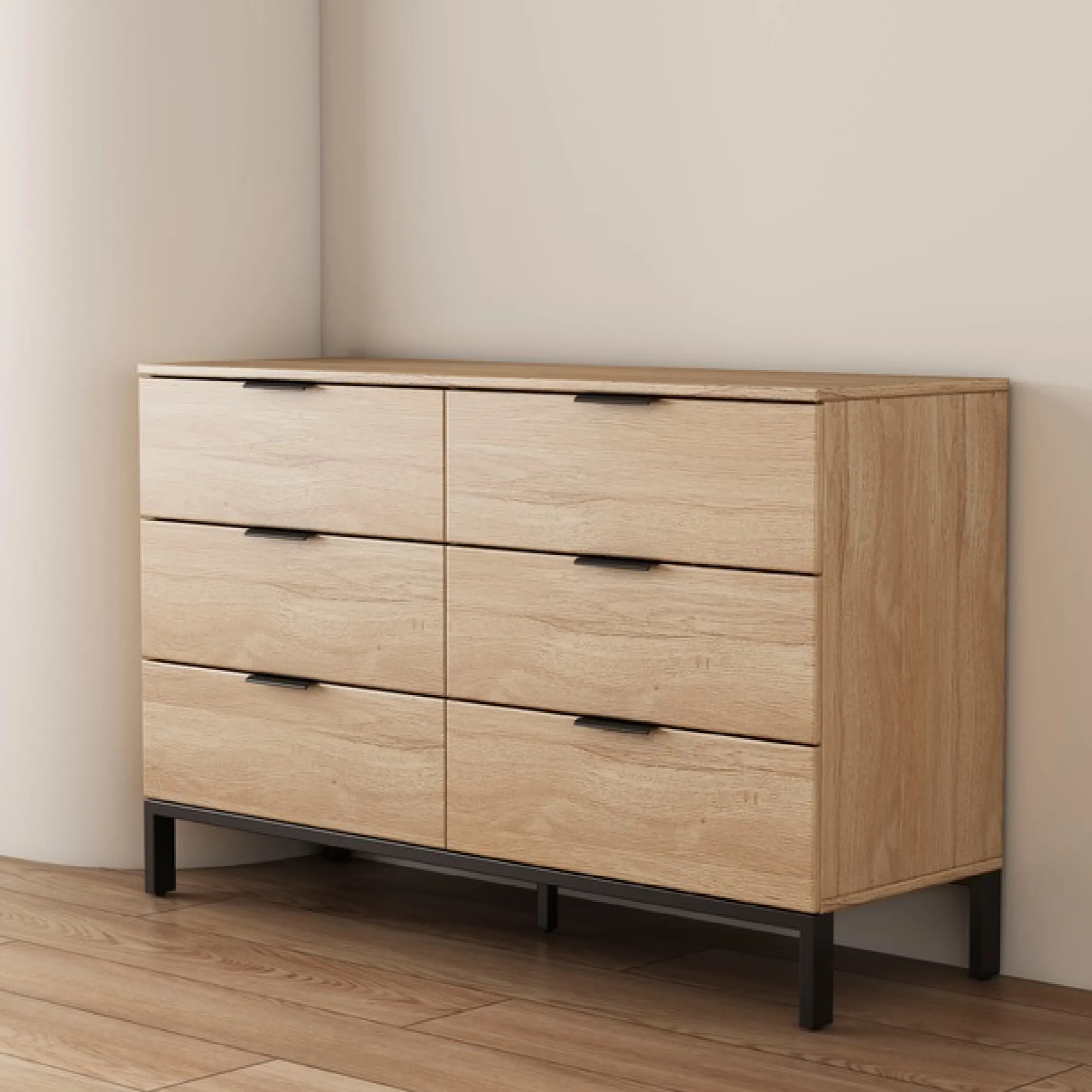 OTTO home Kommode »Jorinde« Melaminoberfläche, flexibler Stauraum und robustes Metallgestell