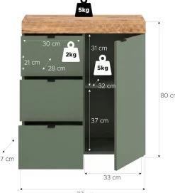 OTTO home Kommode »MAMBO II, Breite 77 cm, 1 Tür, 1 Einlegeboden, 3 Schubkästen« 1 Stk. tlg. Kommode, Anrichte, Wohnzimmer, Schlafzimmer