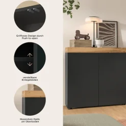 OTTO home Kommode »MAMBO, TOPSELLER!, Breite 77 cm, 2 Türen, 2 Einlegeböden« 1 Stk. tlg. Kommode, Anrichte, Wohnzimmer, Schlafzimmer