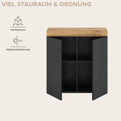 OTTO home Kommode »MAMBO, TOPSELLER!, Breite 77 cm, 2 Türen, 2 Einlegeböden« 1 Stk. tlg. Kommode, Anrichte, Wohnzimmer, Schlafzimmer