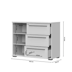 OTTO home Kommode »Opera Kombikommode, Sideboard, Schubladenkommode, Breite 107 cm« UV lackiert, Soft Close Funktion, Höhenverstellbare Füße