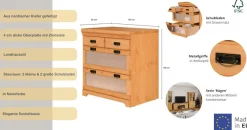OTTO home Kommode »Rügen« zertifizietes Massivholz, mit Schubkasten und Glaseinsatz