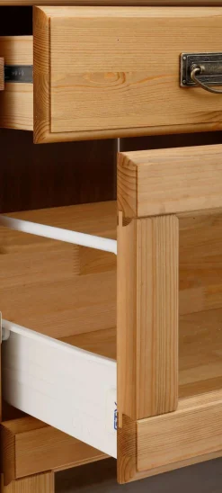 OTTO home Kommode »Rügen« zertifizietes Massivholz, mit Schubkasten und Glaseinsatz