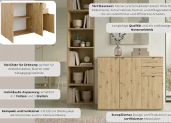 OTTO home Kommode »THALIAANA Sideboard mit 3 Türen und 2 Schubladen, Breite 120 cm« Schrank in 3 Farben erhältlich, schwarze Metallgriffe, viel Stauraum