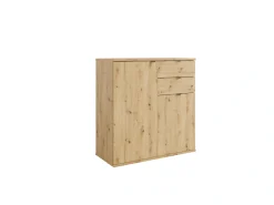 OTTO home Kommode »THALIAANA Sideboard mit 2 Türen und 2 Schubladen, Breite 80 cm« Schrank in 3 Farben erhältlich, schwarze Metallgriffe, viel Stauraum