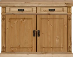 OTTO home Kommode »Vinales, mit 2 Schubläden, 2 Türen und Messinggriffe im Jugendstil« Messinggriffe im Jugendstil, mit Zierleisten und elegantem Sockel