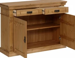 OTTO home Kommode »Vinales, mit 2 Schubläden, 2 Türen und Messinggriffe im Jugendstil« Messinggriffe im Jugendstil, mit Zierleisten und elegantem Sockel