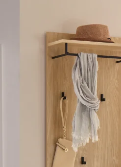 OTTO home Kompaktgarderobe »Brest, Garderobe im Landhausstil, Flurgarderobe, Dielenschrank« schwarze Metallgriffe, viel Stauraum, für kleine Räume geeignet
