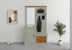OTTO home Kompaktgarderobe »Selma Garderobe inkl. Kommode, 2 Schubkästen, Spiegel« Kompaktgarderobe, mit Spiegel, Haken und Hutablage, Breite 110 cm