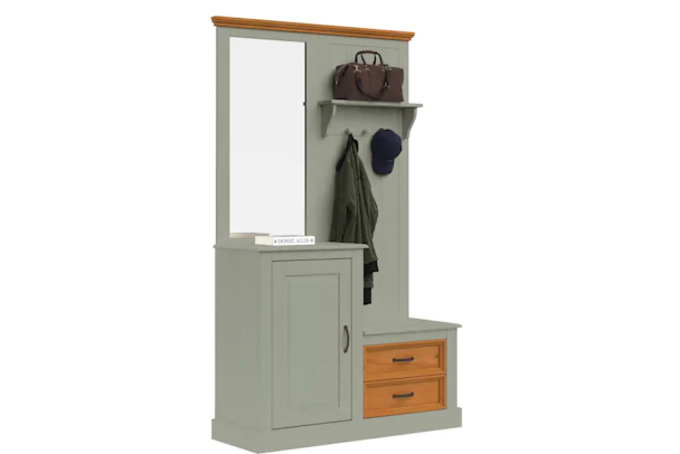 OTTO home Kompaktgarderobe »Selma Garderobe inkl. Kommode, 2 Schubkästen, Spiegel« Kompaktgarderobe, mit Spiegel, Haken und Hutablage, Breite 110 cm