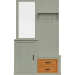 OTTO home Kompaktgarderobe »Selma Garderobe inkl. Kommode, 2 Schubkästen, Spiegel« Kompaktgarderobe, mit Spiegel, Haken und Hutablage, Breite 110 cm
