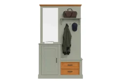 OTTO home Kompaktgarderobe »Selma Garderobe inkl. Kommode, 2 Schubkästen, Spiegel« Kompaktgarderobe, mit Spiegel, Haken und Hutablage, Breite 110 cm
