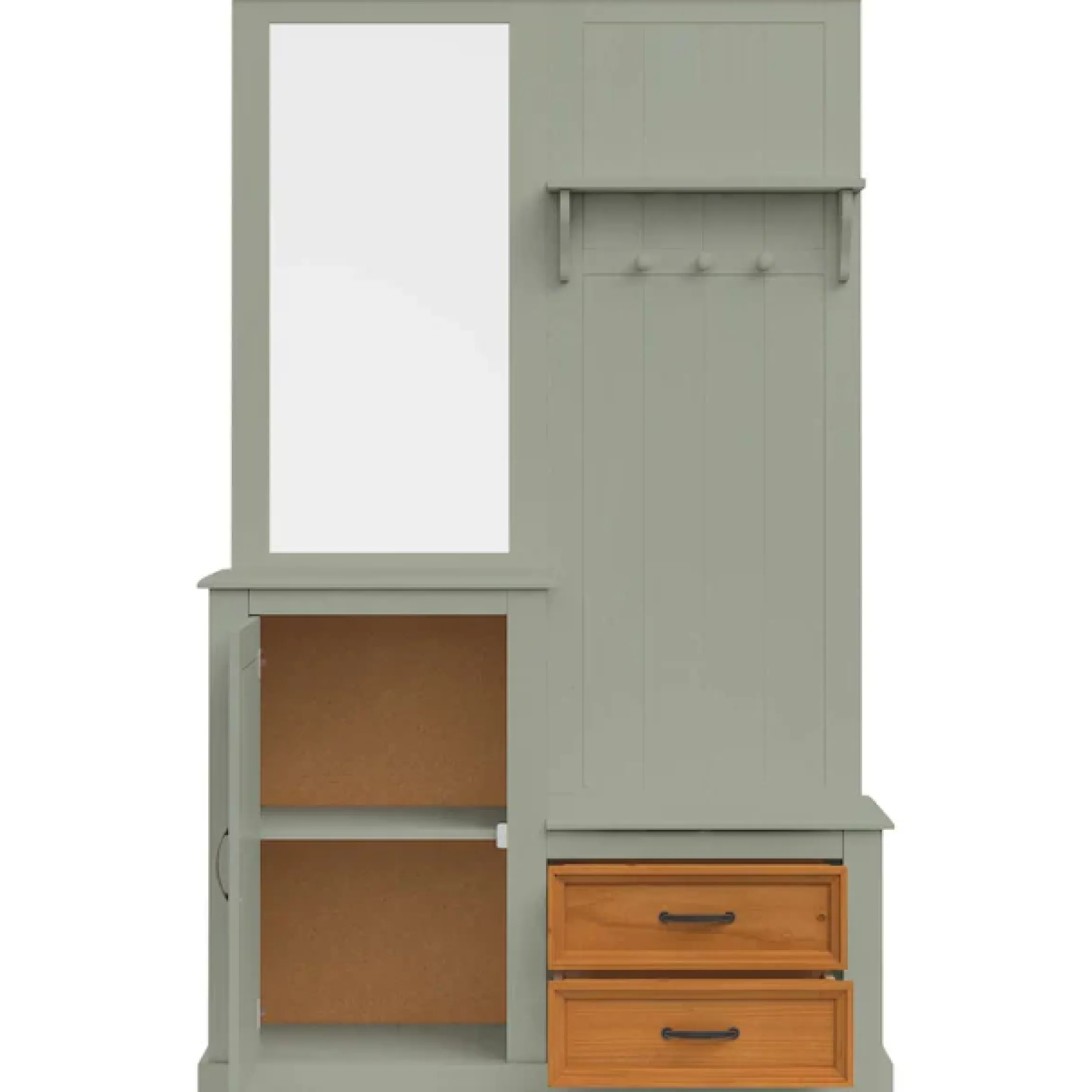 OTTO home Kompaktgarderobe »Selma Garderobe inkl. Kommode, 2 Schubkästen, Spiegel« Kompaktgarderobe, mit Spiegel, Haken und Hutablage, Breite 110 cm