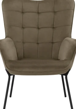 OTTO home Loungesessel »Luukas, Ohrensessel mit Metallbeinen,« 1 Stk. tlg. Stoff recyceltes Polyester, Sitz und Rücken gepolstert, Sitzhöhe 46 cm