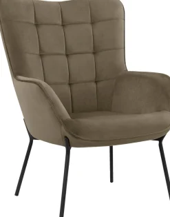 OTTO home Loungesessel »Luukas, Ohrensessel mit Metallbeinen,« 1 Stk. tlg. Stoff recyceltes Polyester, Sitz und Rücken gepolstert, Sitzhöhe 46 cm
