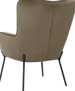 OTTO home Loungesessel »Luukas, Ohrensessel mit Metallbeinen,« 1 Stk. tlg. Stoff recyceltes Polyester, Sitz und Rücken gepolstert, Sitzhöhe 46 cm