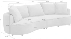 OTTO home Loungesofa »Sana, Bigsofa, Megasofa, organische Form, Breite 296 cm« Loungesofa mit Wellenunterfederung