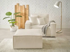 OTTO home Loveseat »FINNLEY Bouclé, Loveseat & Hocker im Set, inkl. Zierkissen« 2 Stk. tlg. verfügbar in den Stoffqualitäten Bouclé, Struktur fein und Mega Cord