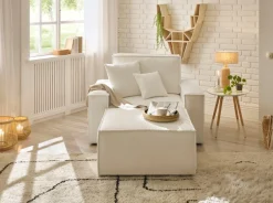OTTO home Loveseat »FINNLEY Bouclé, Loveseat & Hocker im Set, inkl. Zierkissen« 2 Stk. tlg. verfügbar in den Stoffqualitäten Bouclé, Struktur fein und Mega Cord
