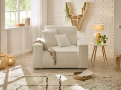 OTTO home Loveseat »FINNLEY Bouclé, XXL-Sessel, Lesesessel, inkl. Zierkissen« 1 Stk. tlg. verfügbar in den Stoffqualitäten Bouclé, Struktur fein und Mega Cord