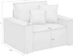 OTTO home Loveseat »FINNLEY Struktur fein, XXL-Sessel, Lesesessel, inkl. Zierkissen« 1 Stk. tlg. verfügbar in den Stoffqualitäten Bouclé, Struktur fein und Mega Cord