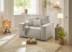 OTTO home Loveseat »FINNLEY Struktur fein, XXL-Sessel, Lesesessel, inkl. Zierkissen« 1 Stk. tlg. verfügbar in den Stoffqualitäten Bouclé, Struktur fein und Mega Cord