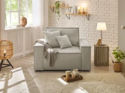 OTTO home Loveseat »FINNLEY Struktur fein, XXL-Sessel, Lesesessel, inkl. Zierkissen« 1 Stk. tlg. verfügbar in den Stoffqualitäten Bouclé, Struktur fein und Mega Cord
