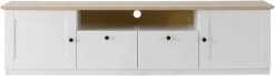 OTTO home Lowboard »Brest, TV-Unterschrank, Kommode, TV-Schrank im Landhausstil« schwarze Metallgriffe, ausreichend Stauraum, 204 cm breit