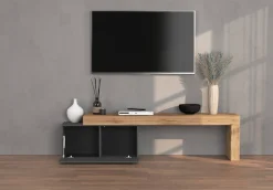 OTTO home Lowboard »Chronos TV-Board, TV-Schrank« Breite verstellbar von 180 bis 260 cm, 1 Stk. tlg. Breite 220 cm TV-Board,Lowboard,1 Klappe und ein L-Förmiger Aufsatz
