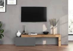 OTTO home Lowboard »Chronos TV-Board, TV-Schrank« Breite verstellbar von 180 bis 260 cm, 1 Stk. tlg. Breite 220 cm TV-Board,Lowboard,1 Klappe und ein L-Förmiger Aufsatz