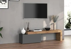 OTTO home Lowboard »Chronos TV-Board, TV-Schrank« Breite verstellbar von 180 bis 260 cm, 1 Stk. tlg. Breite 220 cm TV-Board,Lowboard,1 Klappe und ein L-Förmiger Aufsatz
