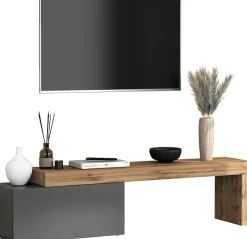OTTO home Lowboard »Chronos TV-Board, TV-Schrank« Breite verstellbar von 180 bis 260 cm, 1 Stk. tlg. Breite 220 cm TV-Board,Lowboard,1 Klappe und ein L-Förmiger Aufsatz