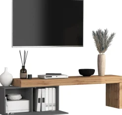 OTTO home Lowboard »Chronos TV-Board, TV-Schrank« Breite verstellbar von 180 bis 260 cm, 1 Stk. tlg. Breite 220 cm TV-Board,Lowboard,1 Klappe und ein L-Förmiger Aufsatz