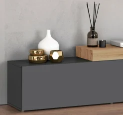 OTTO home Lowboard »Chronos TV-Board, TV-Schrank« Breite verstellbar von 180 bis 260 cm, 1 Stk. tlg. Breite 220 cm TV-Board,Lowboard,1 Klappe und ein L-Förmiger Aufsatz