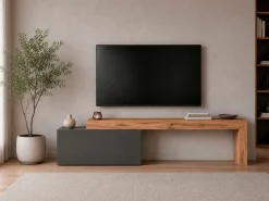 OTTO home Lowboard »Chronos TV-Board, TV-Schrank« Breite verstellbar von 180 bis 260 cm, 1 Stk. tlg. Breite 220 cm TV-Board,Lowboard,1 Klappe und ein L-Förmiger Aufsatz
