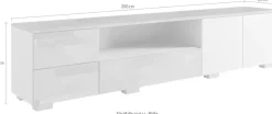 OTTO home Lowboard »Citra teilmassiv« Breite 200 cm, moderne grifflose Optik mit push to open Funktion