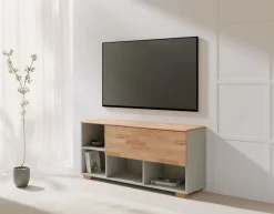 OTTO home Lowboard »Citra teilmassiv« Höhe 45cm,moderne grifflose Optik mit push to open Funktion