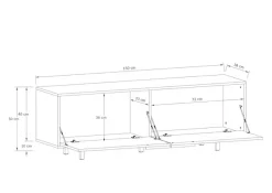 OTTO home Lowboard »Dinant« TV-Kommode mit 2 Klappen, Kabeldurchführung, Breite 150 cm, Höhe 50 cm
