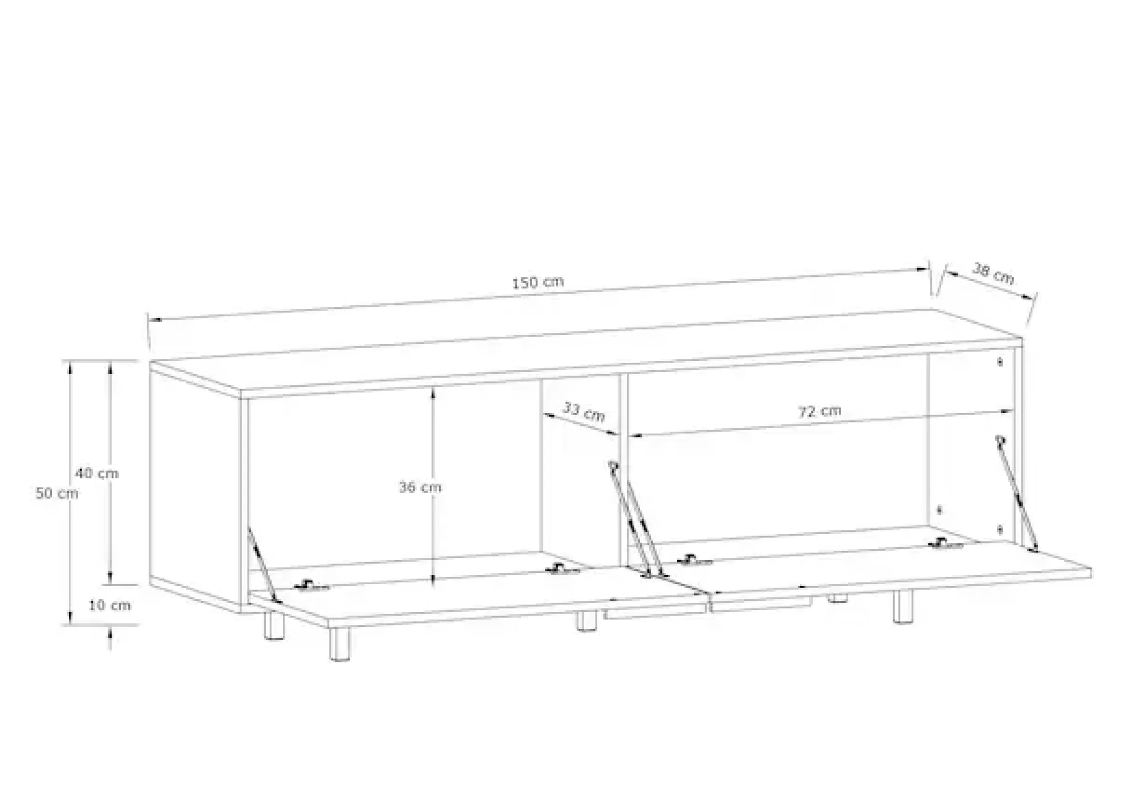 OTTO home Lowboard »Dinant« TV-Kommode mit 2 Klappen, Kabeldurchführung, Breite 150 cm, Höhe 50 cm