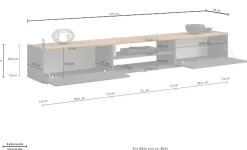 OTTO home Lowboard »Garda,TV-Kommode,TV-Möbel,TV-Bank, stehend und hängend« stehend und hängend mit 2 Klappen, 1 Einlegeboden, Breite 210 cm