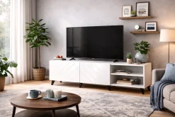 OTTO home Lowboard »HOLLY 1.5, TV-Board, TV-Kommode, TV-Schrank, TV-Unterschrank, TV-Möbel« Modernes lackiertes Hochglanz TV-Board, grifflos, Breite 150 cm