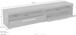 OTTO home Lowboard »India,Breite 200 cm, stilvolle Fernsehschrank mit offenen Fächern« TV-Board ohne Beleuchtung, TV-Kommode mit viel Stauraum