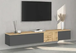 OTTO home Lowboard »ISEO, TV-Kommode,TV-Möbel,TV-Bank, 3 Fächer, Breite 200 cm« 1 Stk. tlg. stehend/hängend, 1 Klappe, 2 Türen, 3 Fächer, Breite 200 cm