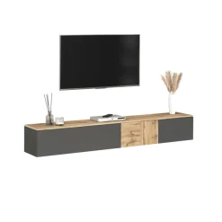 OTTO home Lowboard »ISEO, TV-Kommode,TV-Möbel,TV-Bank, 3 Fächer, Breite 200 cm« 1 Stk. tlg. stehend/hängend, 1 Klappe, 2 Türen, 3 Fächer, Breite 200 cm