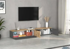 OTTO home Lowboard »ISEO, TV-Kommode,TV-Möbel,TV-Bank, 3 Fächer, Breite 200 cm« 1 Stk. tlg. stehend/hängend, 1 Klappe, 2 Türen, 3 Fächer, Breite 200 cm