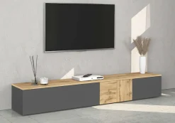 OTTO home Lowboard »ISEO, TV-Kommode,TV-Möbel,TV-Bank, 3 Fächer, Breite 200 cm« 1 Stk. tlg. stehend/hängend, 1 Klappe, 2 Türen, 3 Fächer, Breite 200 cm