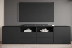 OTTO home Lowboard »Kenia, TV-Schrank, 240 cm breit, mit 2 Türen und 4 Schubladen« 1 Stk. tlg. Höhenverstellbare Einlegeböden und offene Ablagefächer