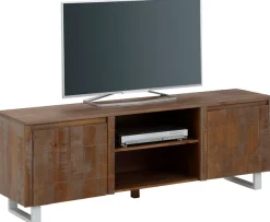OTTO home Lowboard »Lagos« Kommode aus massivem Kiefernholz, mit weiß lackiertem Beingestell